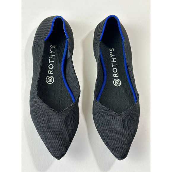 Rothy's The Point Black Solid Textile Ballet Flats Shoes Women's Size 9.5 - Picture 6 of 15